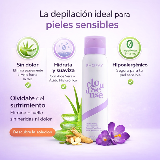 Spray Phofay - Crema Depliatoria Indolora de Acción Rápida